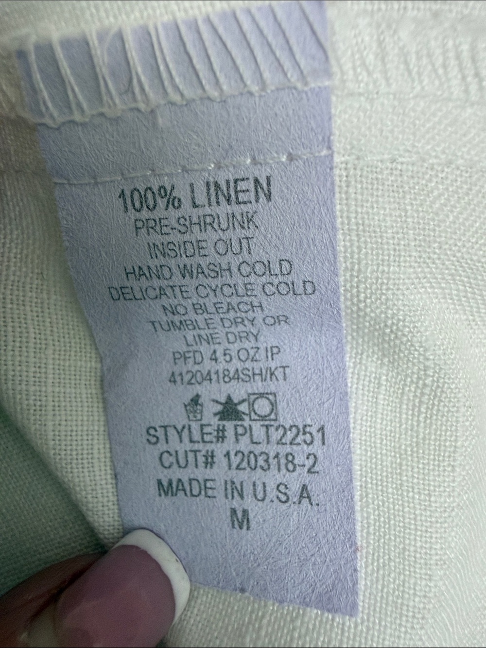 100% Linen White Long-Sleeve Linen Shirt - Picture 3 of 6